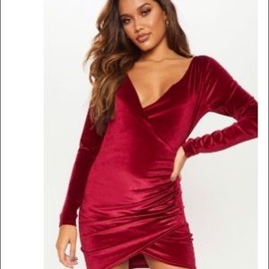 Burgundy long sleeve dress